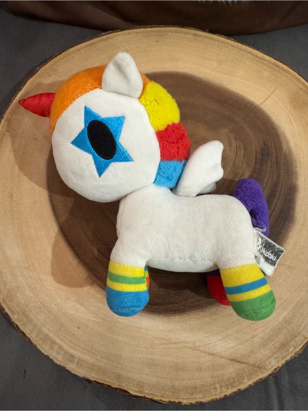 Tokidoki Rainbow Unicorn Plush Toy - White with Multicolor Accents